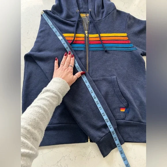 EUC Navy Aviator Nation Blue 5 Stripe Hoodie - Picture 12 of 13